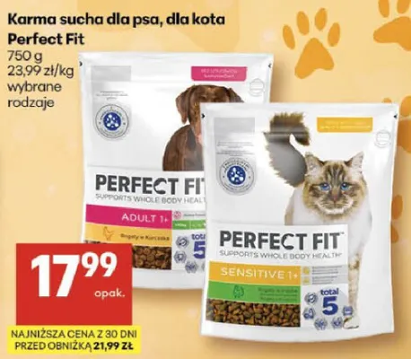 Karma sucha dla psa, dla kota Perfect Fit promocja w Delikatesy Centrum