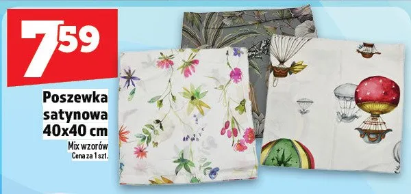 Poszewka satynowa 40x40cm mix wzorów promocja w TOPAZ