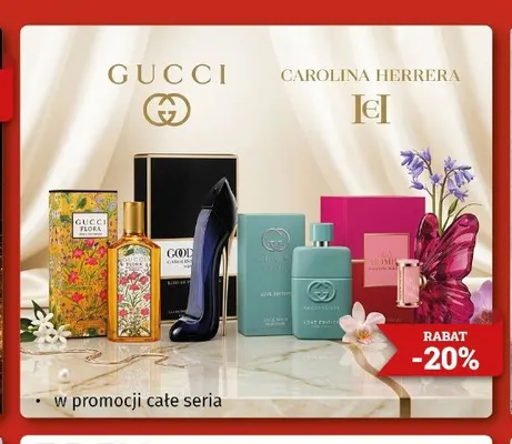 Wody perfumowane Gucci i Carolina Herrera promocja w Drogeria Kosmyk