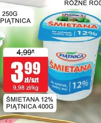 Śmietana 12% Piątnica promocja w Bingo