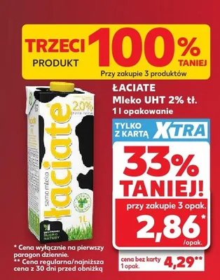 Mleko UHT 2% tł. 1l opakowanie promocja w Kaufland