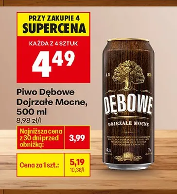 Piwo Dębowe Dojrzałe Mocne promocja w Biedronka