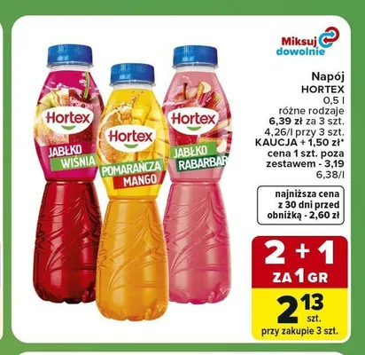 Napój Pomarańcza Mango Hortex promocja w Carrefour Express
