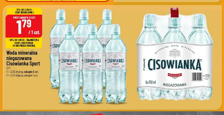 Woda mineralna niegazowana Cisowianka Sport promocja w POLOmarket