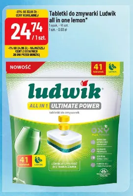 Tabletki do zmywarki Ludwik All in One Lemon promocja w POLOmarket