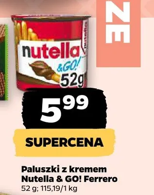 Paluszki z kremem Nutella & GO! Ferrero promocja w Netto