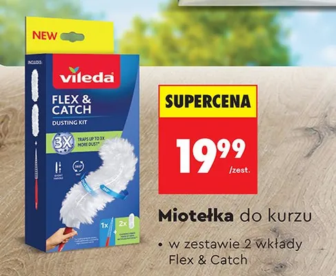Miotełka do kurzu w zestawie 2 wkłady Flex & Catch promocja w Biedronka