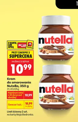 Krem do smarowania Nutella promocja w Biedronka