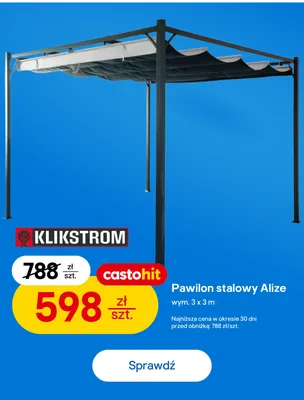 Pawilon stalowy Klikstrom Alize 3x3 m promocja w Castorama