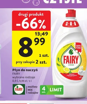 Płyn do naczyń Fairy promocja w Intermarche