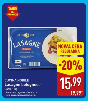 Lasagne bolognese Cucina Nobile promocja w Aldi
