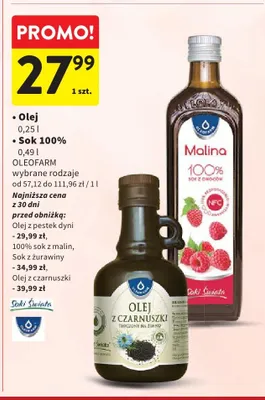 Olej z czarnuszki tłoczony na zimno OLEOFARM promocja w Intermarche