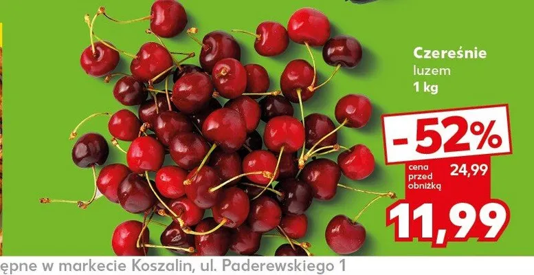 Czereśnie luzem promocja w Kaufland