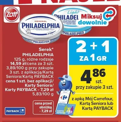 Serek PHILADELPHIA promocja w Carrefour Market