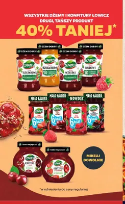 Dżem brzoskwiniowy 6 kcal Łowicz promocja w Netto