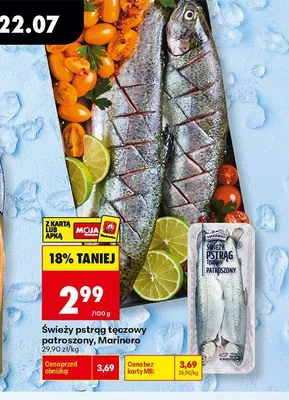 Świeży pstrąg tęczowy patroszony Marinero promocja w Biedronka