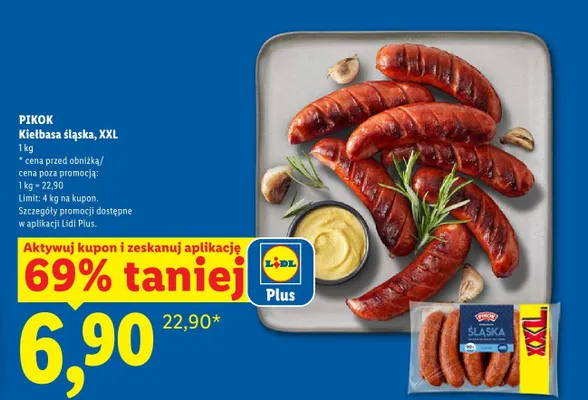 Kiełbasa śląska Pikok XXL promocja w Lidl