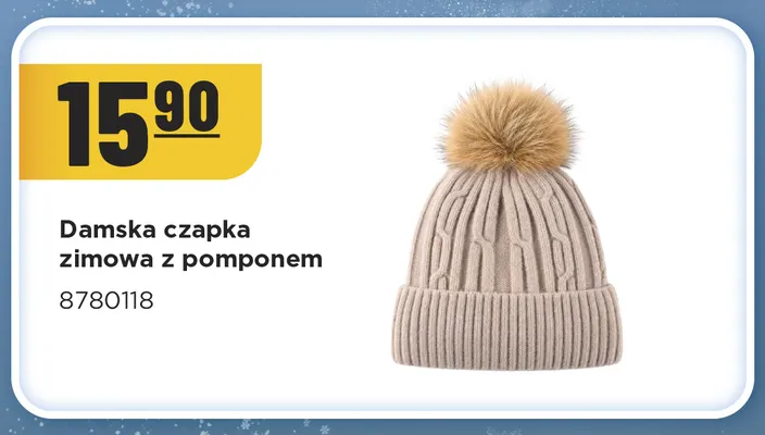 Damska czapka zimowa z pomponem promocja w MR. DIY