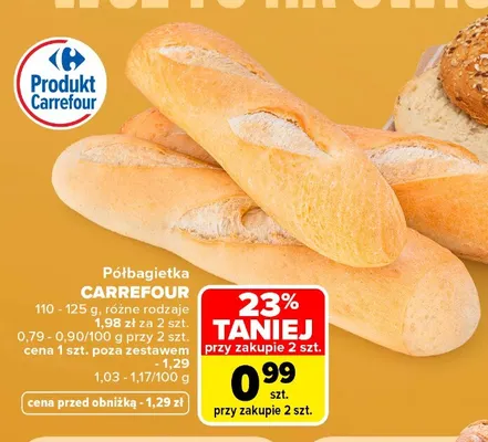 Półbagietka Carrefour promocja w Carrefour