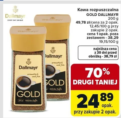 Kawa rozpuszczalna GOLD DALLMAYR 200 g promocja w Carrefour