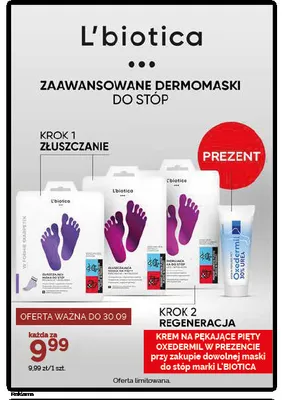 Zaawansowane dermomaski do stóp L'biotica promocja w Ziko Dermo