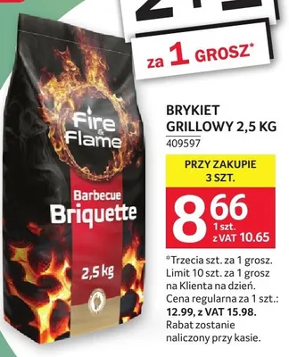 Brykiet grillowy Fire Flame Barbecue Briquette 2,5 kg promocja w Selgros