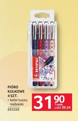Pióro kulkowe Stabilo 4-pak promocja w Selgros