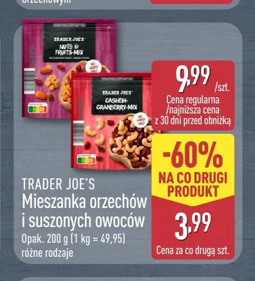 Mieszanka orzechów i suszonych owoców Cashew-Cranberry-Mix Trader Joe's promocja w Aldi
