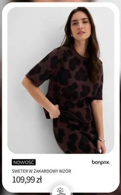Sweter w żakardowy wzór Bonprix promocja w bonprix