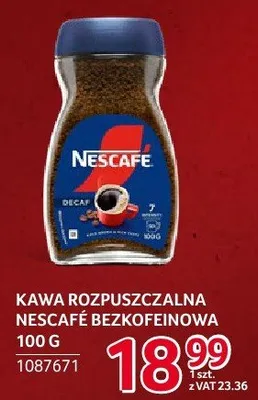Kawa rozpuszczalna Nescafe bezkofeinowa 100 g promocja w Selgros