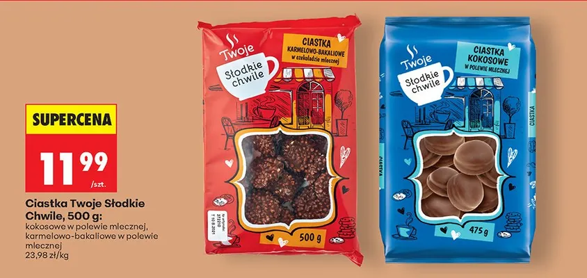 Ciastka karmelowo-bakaliowe w polewie mlecznej promocja w Biedronka