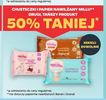 Chusteczki nawilżane Millu Comfort promocja w Netto