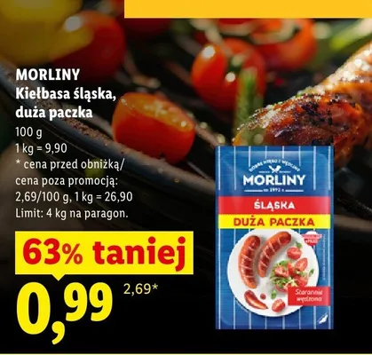 Kiełbasa śląska duża paczka promocja w Lidl