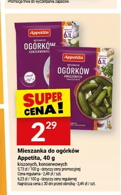 Mieszanka do ogórków konserwowych Appetita promocja w Twój Market