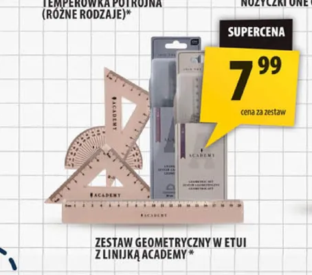 Zestaw geometryczny w etui z linijką Academy promocja w Arhelan