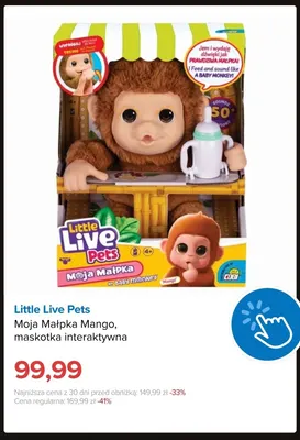 Maskotka interaktywna Moja Małpka Mango Little Live Pets promocja w Smyk
