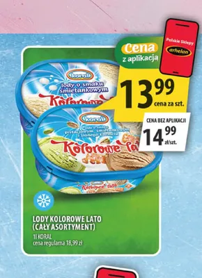 Lody Kolorowe Lato o smaku śmietankowym promocja w Arhelan