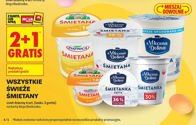 Śmietana / Śmietanka promocja w Biedronka