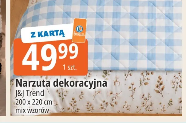 Narzuta dekoracyjna J&J Trend 200x220 cm promocja w Leclerc