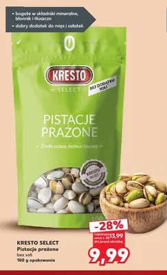 Pistacje prażone bez soli Kresto Select promocja w Kaufland