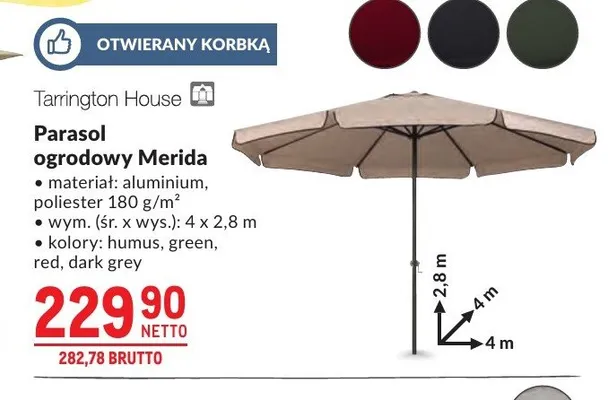 Parasol ogrodowy Merida Tarrington House promocja w Makro