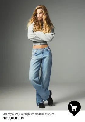 Jeansy o kroju straight ze średnim stanem promocja w Bershka