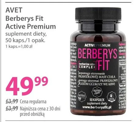 Berberys Fit Active Premium suplement diety promocja w Hebe