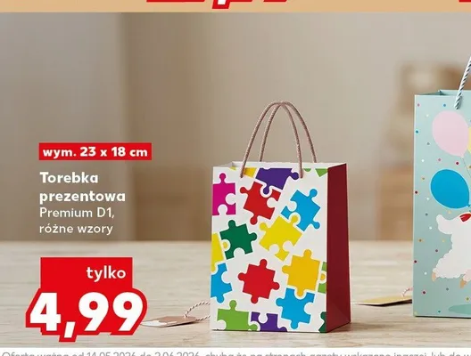 Torebka prezentowa Premium D1 wym. 23x18cm promocja w Kaufland
