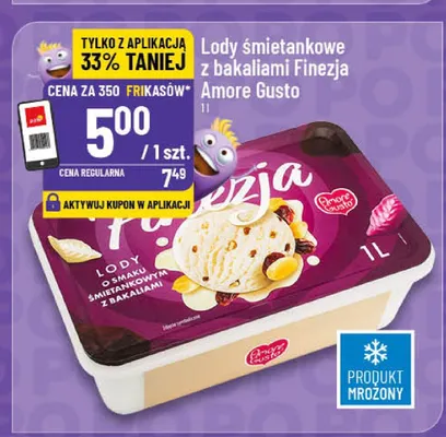 Lody śmietankowe z bakaliami Finezia Amore Gusto promocja w POLOmarket