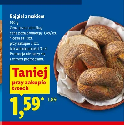 Bajgiel z makiem promocja w Lidl
