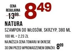 Szampon do włosów skrzyp Natura promocja w Drogerie Natura