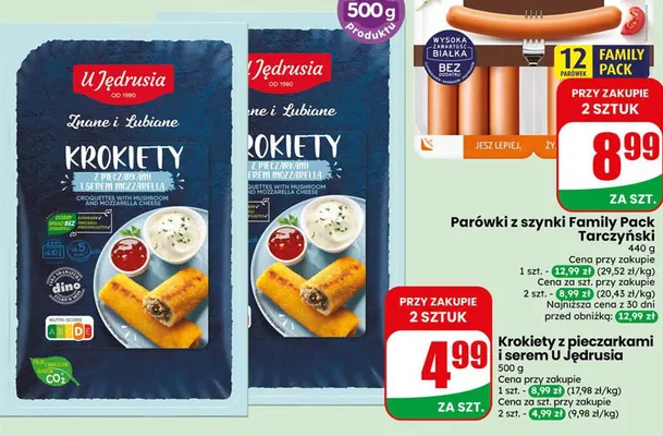 Krokiety z pieczarkami i serem mozzarella U Jędrusia promocja w Dino
