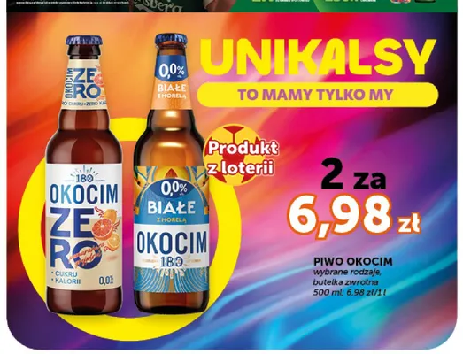 Piwo bezalkoholowe Okocim Zero Pomarańcza z Grejpfrutem promocja w Euro Sklep