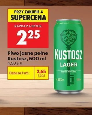 Piwo Kustosz Lager promocja w Biedronka